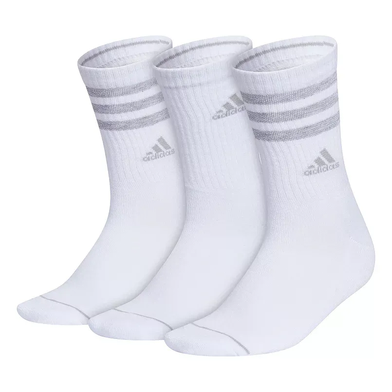 Women's adidas Cushioned 3-Stripe 3.0 3-Pack Crew Socks