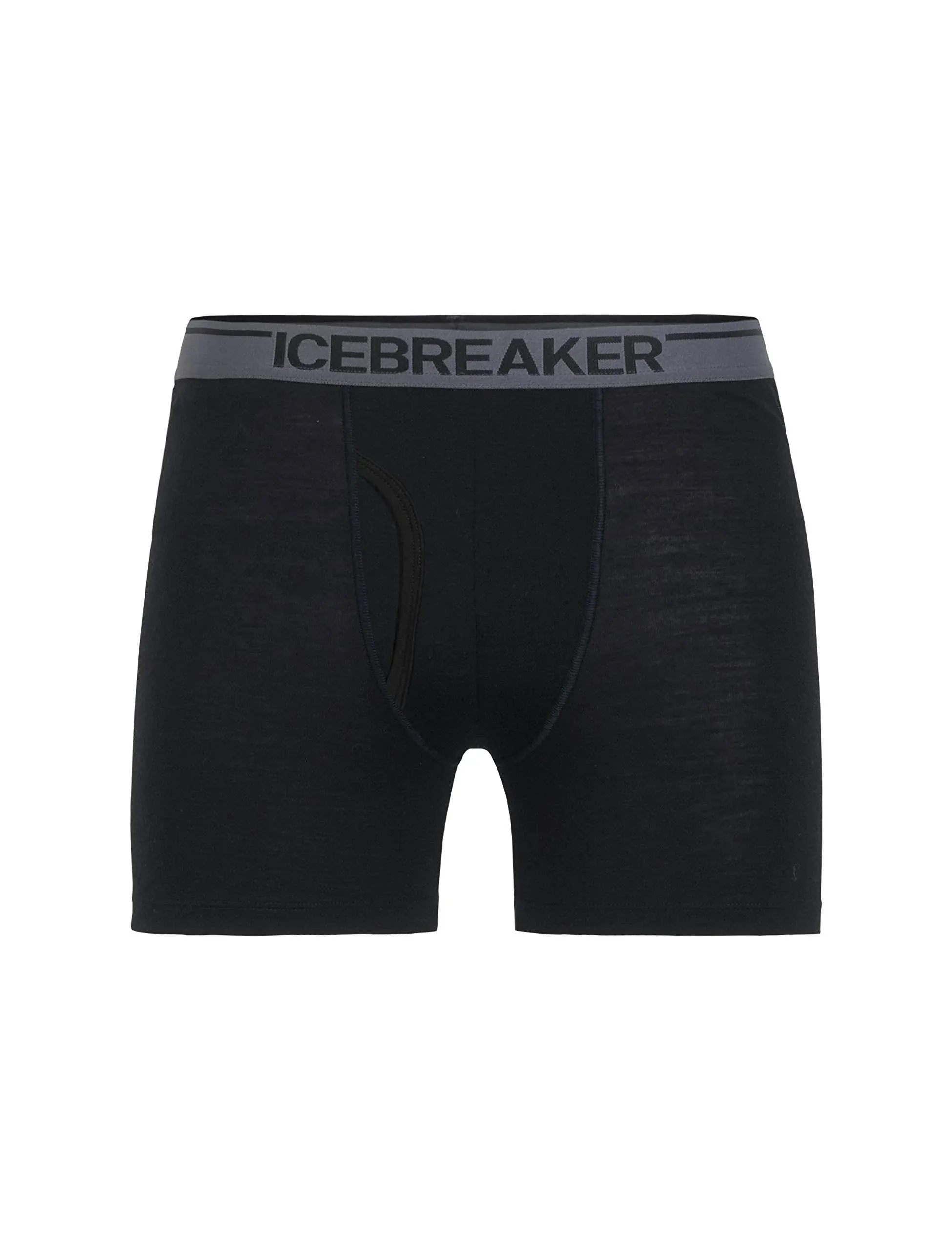 Icebreaker Merino Men&#039;s Anatomica Relaxed Boxers with Fly Black/Monsoon SMALL