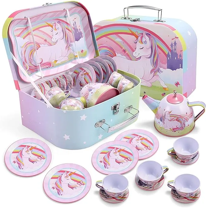 Unicorn Juguetes Para Ni�As Juego De Tazas De Te Regalo 3-8 A�Os 15 Pcs