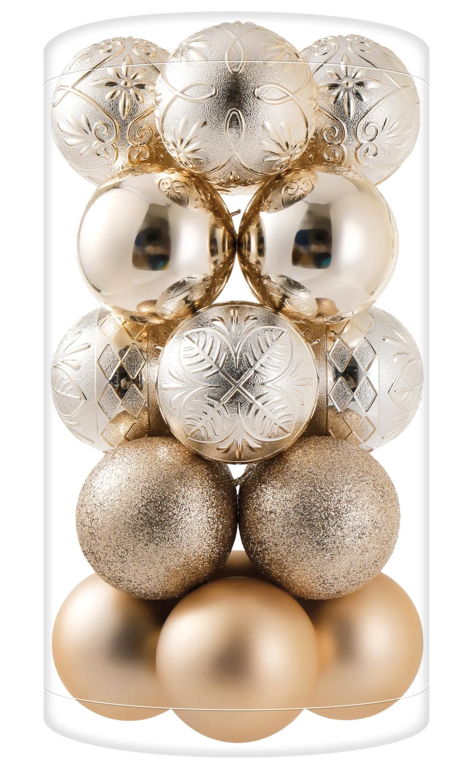 KAYH Decor 20ct Champagne Christmas Ball Ornaments