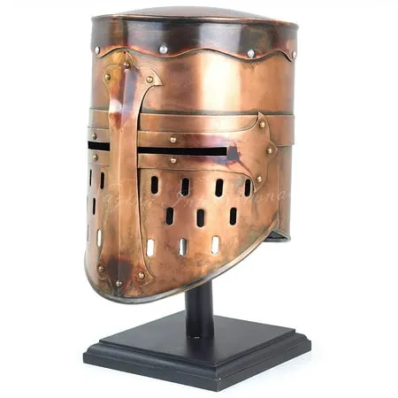 Swaggersoul Medieval Templar Crusader Knight Armor Helmet | Greek Roman Spartan Armour | Wearable Free-Size for Adult Halloween Costumes (Antique Copper)