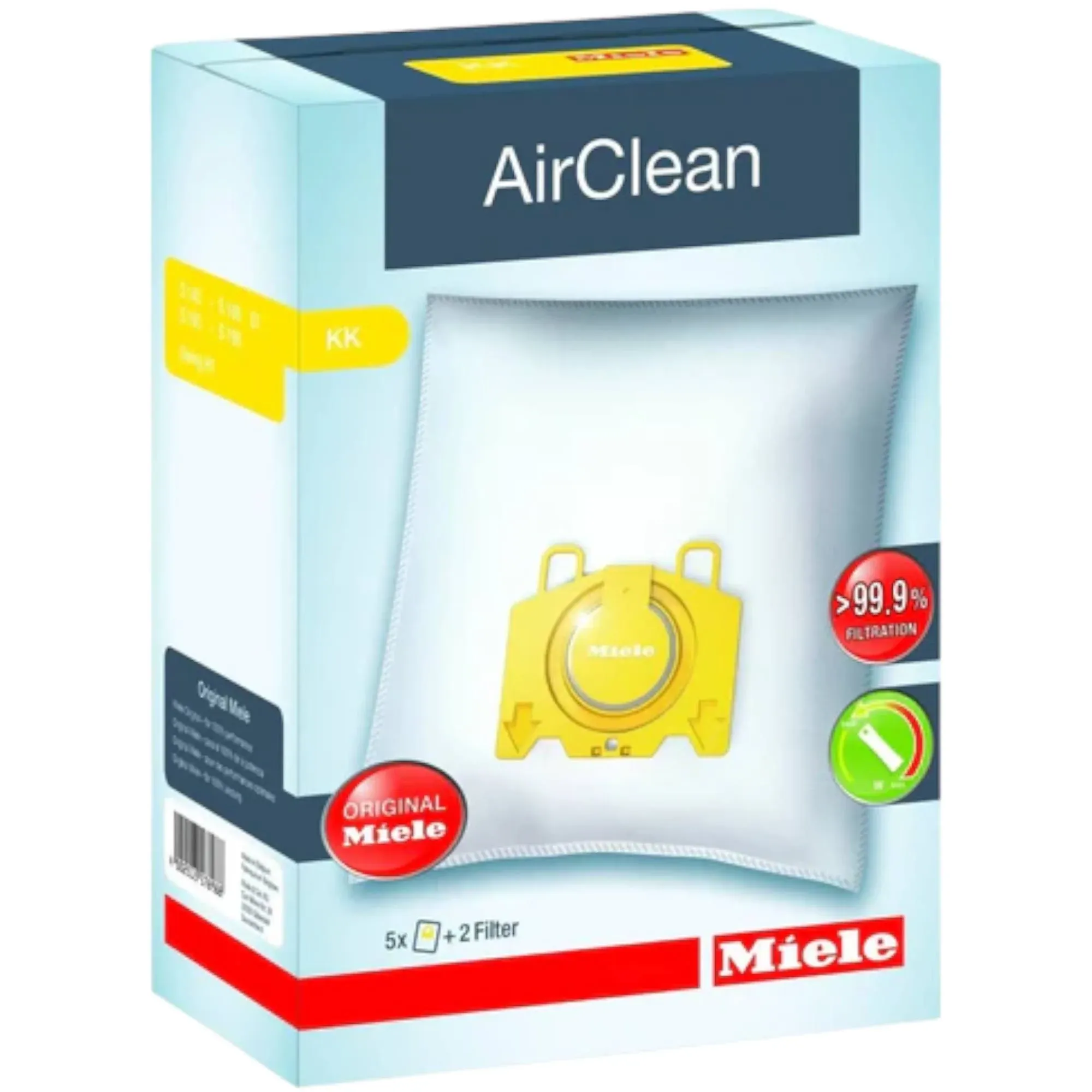 Miele KK Stick Vacuum Bags AirClean 5 Bags 2 Filters 99.9% Filtration Swing H1