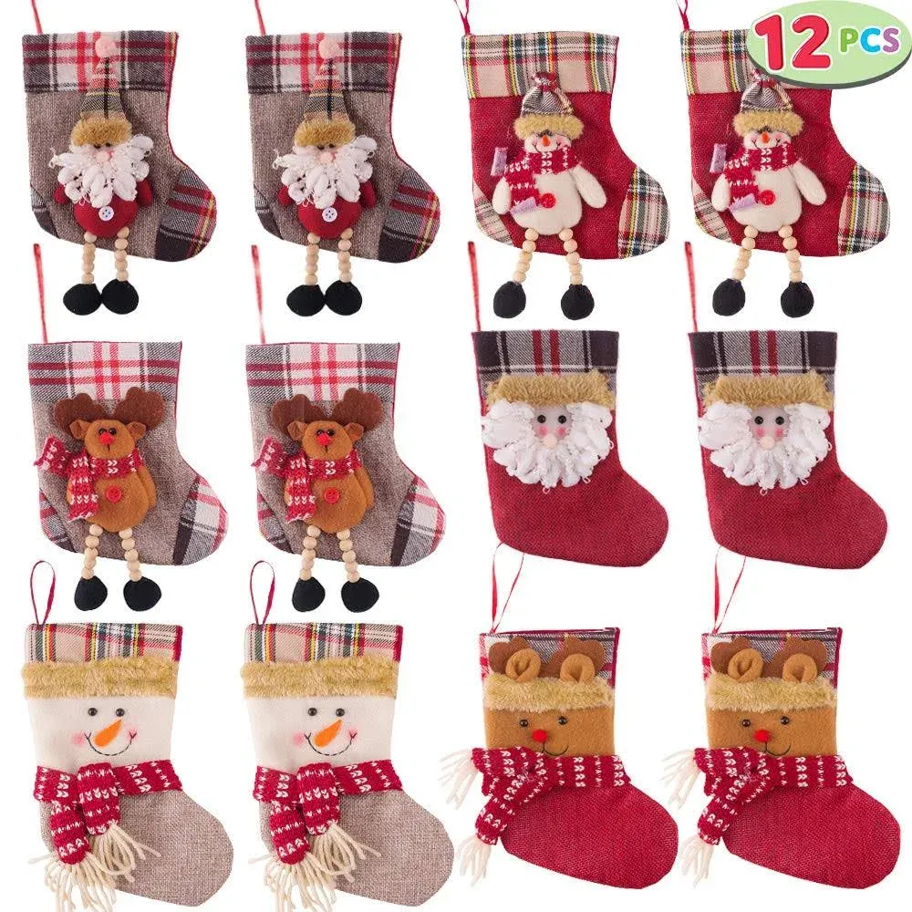 JOYIN 12 Mini Christmas 3D Stockings