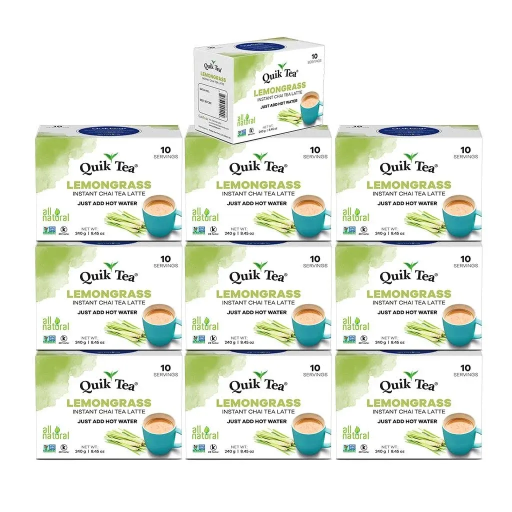 QuikTea Chai Tea Latte, Lemongrass, 100 Count