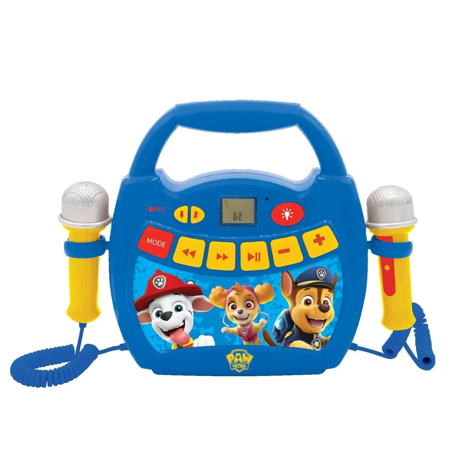 Lexibook – Paw Patrol - Portable Karaoke Digital Player for Kids – Microphones, Light Effects, Bluetooth, Record and Voice Changer Functions, Rechargeable Battery, Blue/red, MP320PAZLexibook – Paw Patrol - Portable Karaoke Digital Player for Kids – Micro