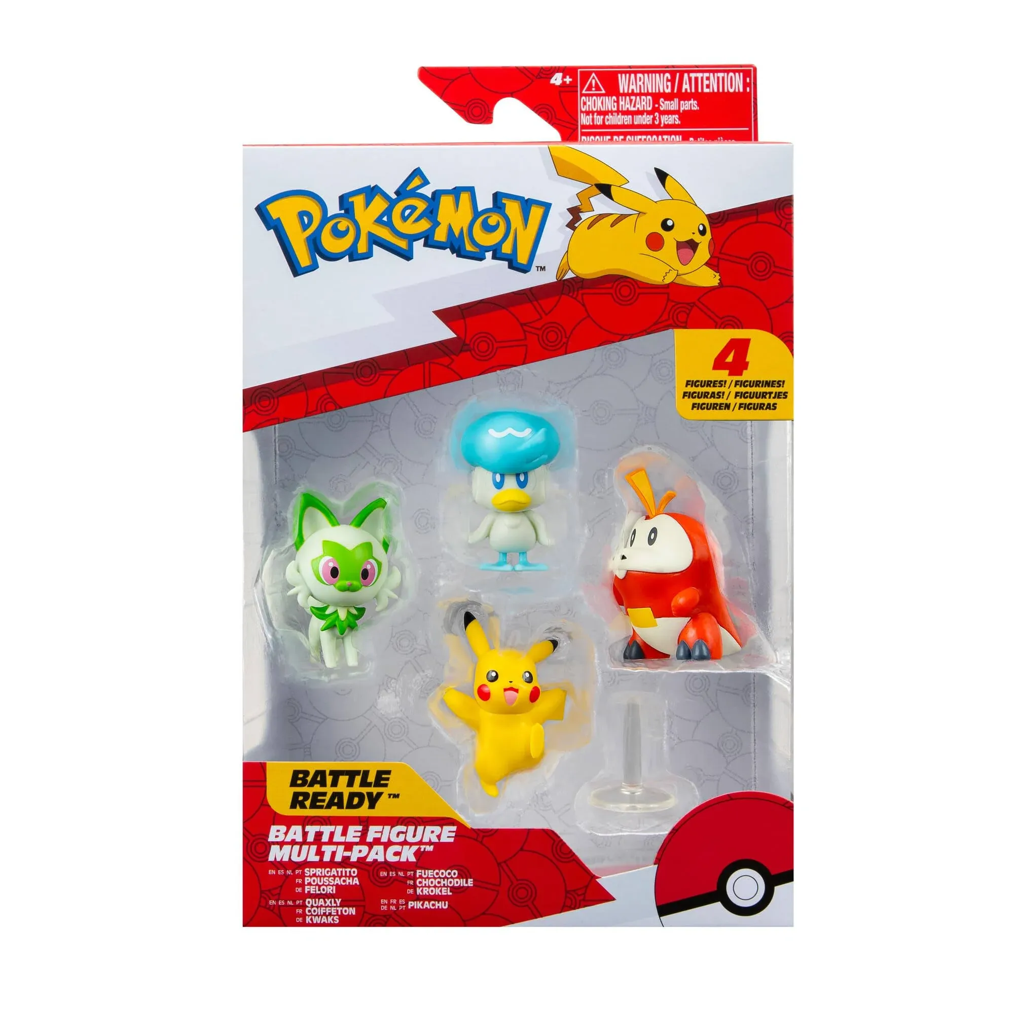 Pokemon Battle Figure Multipack (4 Pack) Pikachu, Fuecoco, Sprigatito, Quaxly