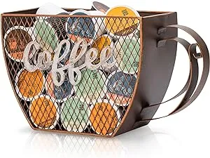 Made Easy Kit Coffee Pod Organizer - Home Coffee Bar Functional Décor - Café Station Countertop Storage Accessories (Coffee Cup Mountable)