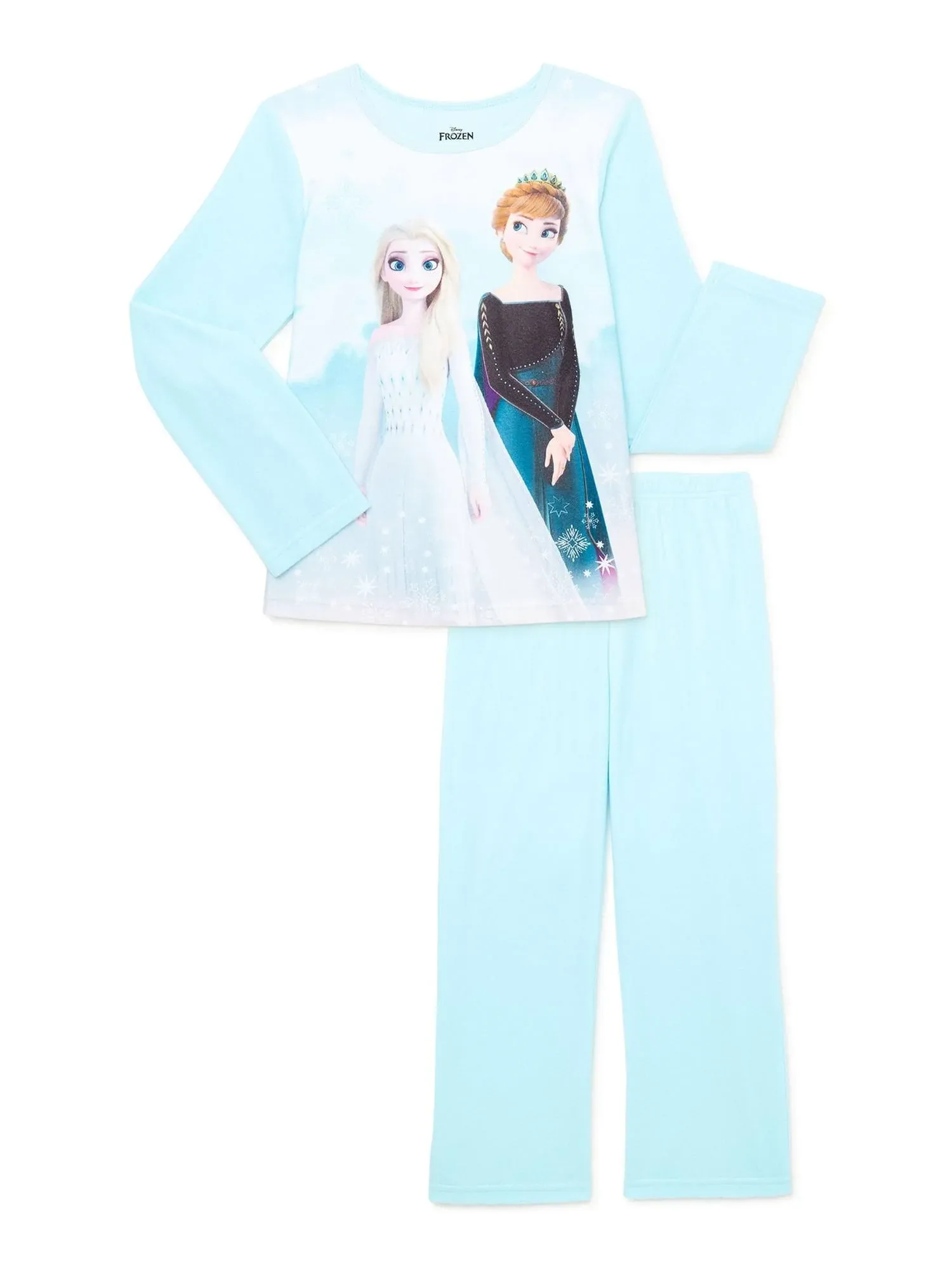 Disney Frozen Girls Long Sleeve Top and Pants Pajama Set, 2-Piece, Sizes 4-12