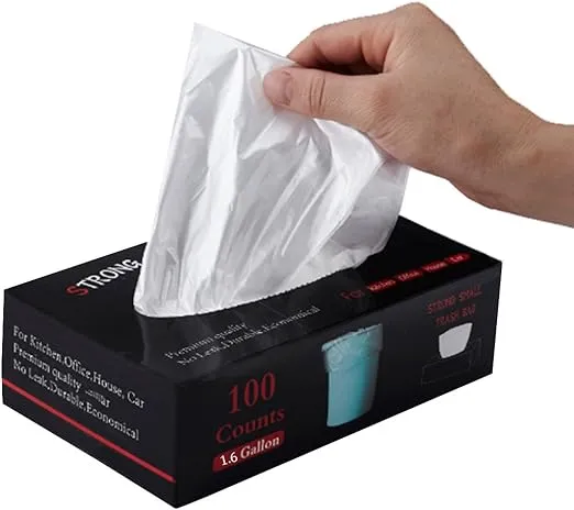 Feiupe 1.6 Gallon Extra Strong Small Trash Bag Garbage Bag Trash Can Liner,100 Count (1.6 Gallon)