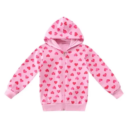 CM-Kid Toddler Girls Hoodie Long Sleeve Sweatshirt Casual Zip Up Jacket 5T