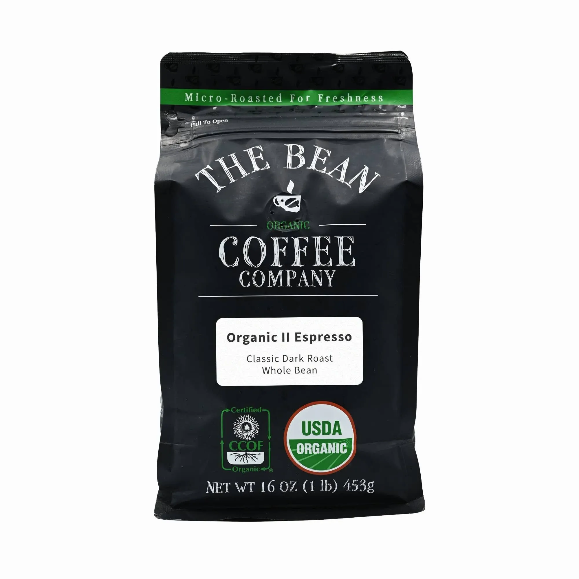 The Bean Coffee Company Organic Il Espresso Classic Dark Roast Whole Bean 16 ...