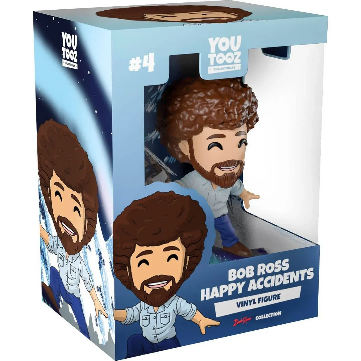 Youtooz Bob Ross Happy Accidents Action Figure, Bob Ross Figure 5" Vinyl Figure Bob Ross Collection