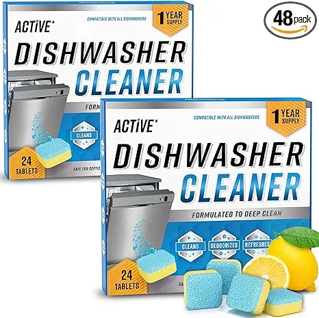 Dishwasher Cleaner And Deodorizer Tablets 24 Pack Deep Cleaning Descaler Pods Dish Washer Machine