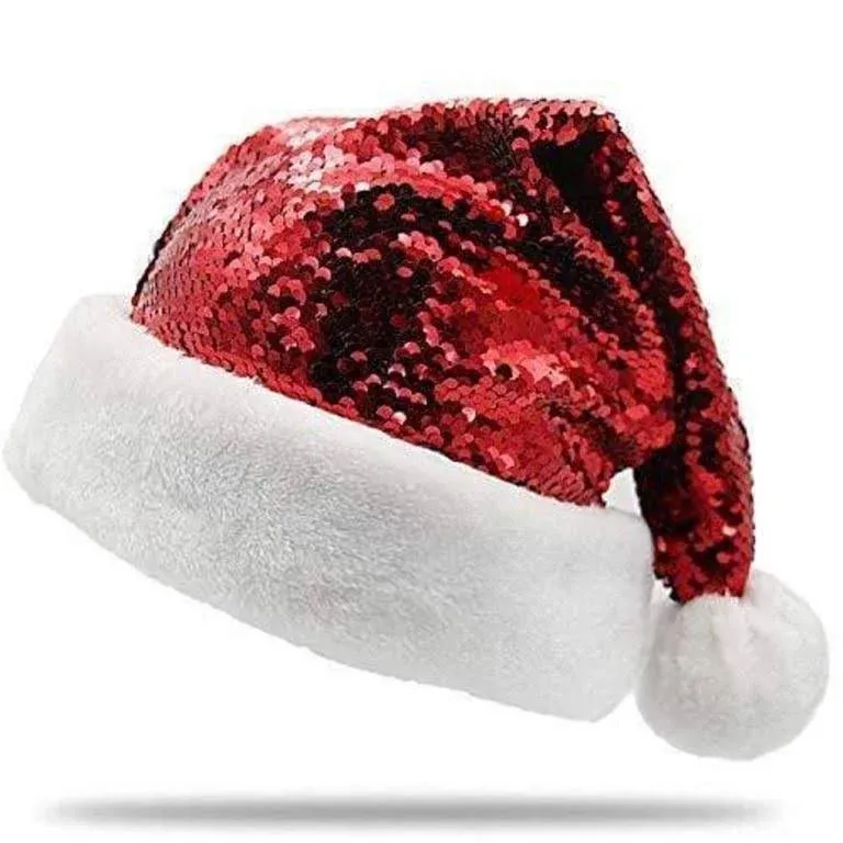 Plushible Christmas Flip Sequin Santa Hat