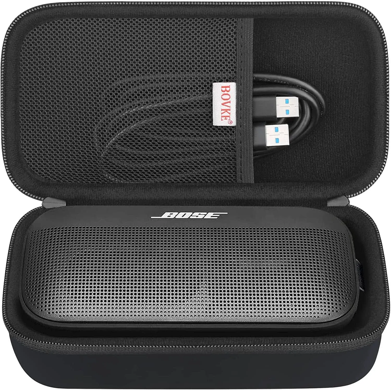 BOVKE Hard Travel Speaker Case for Bose SoundLink Flex Bluetooth Black