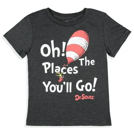 Dr. Seuss Toddler Boy s Oh The Places You ll Go Inspirational Quote T-Shirt 2T