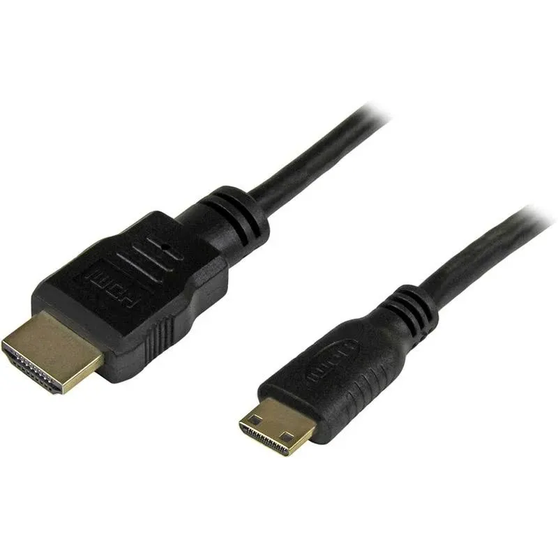 StarTech.com 1 ft High Speed HDMI Cable with Ethernet - HDMI to HDMI Mini- M/M (HDMIACMM1),Black