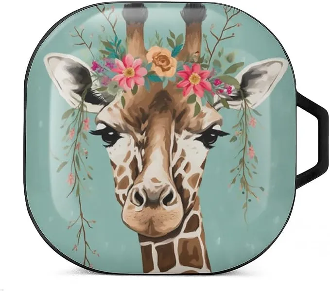 Cute Giraffe Hard Shell Case Compatible with Samsung Galaxy Buds 2 Pro/Galaxy Buds 2/ Galaxy Buds Pro/Galaxy Buds Live Case