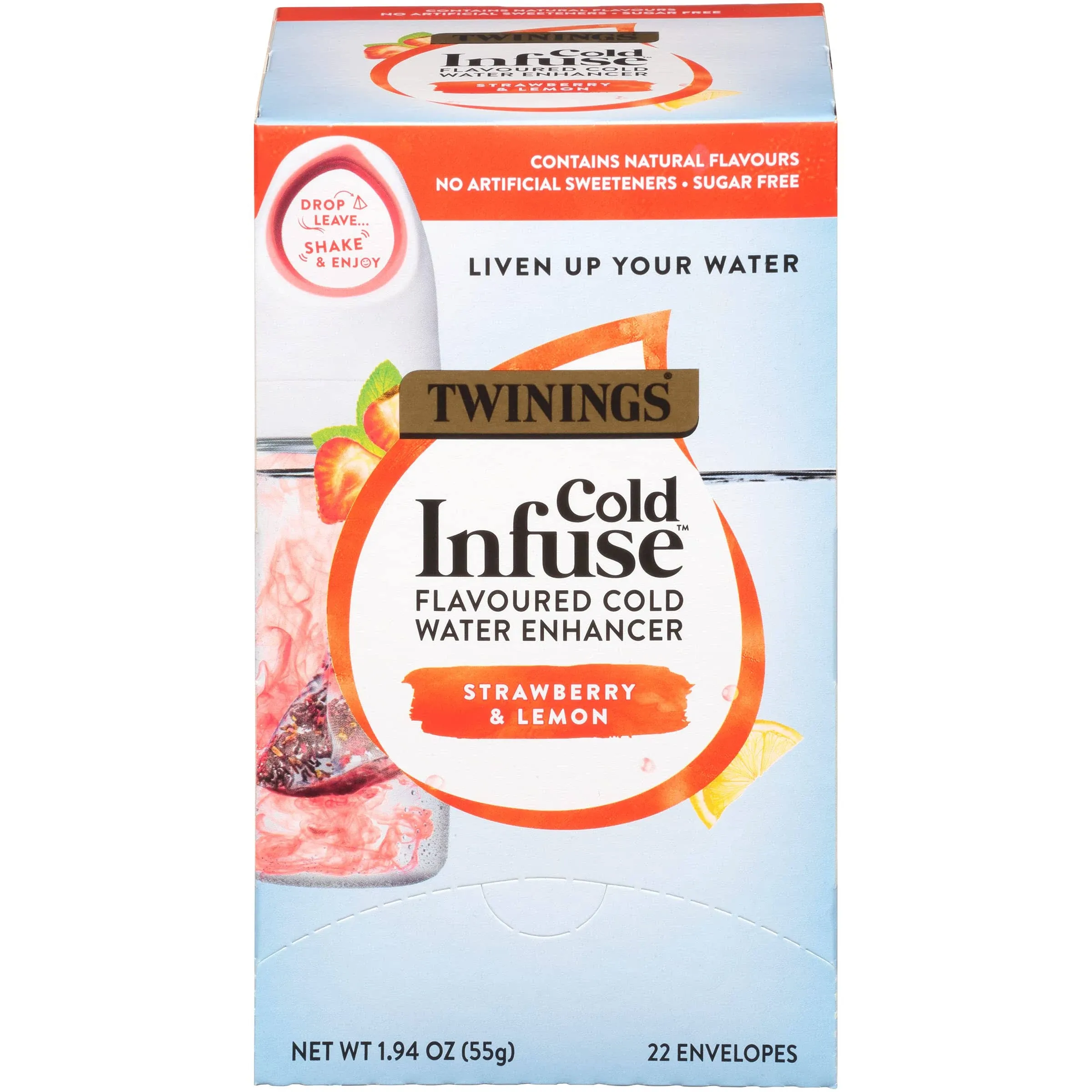 Twinings Cold Infuse Flavored Cold Water Enhancer, Strawberry & Lemon