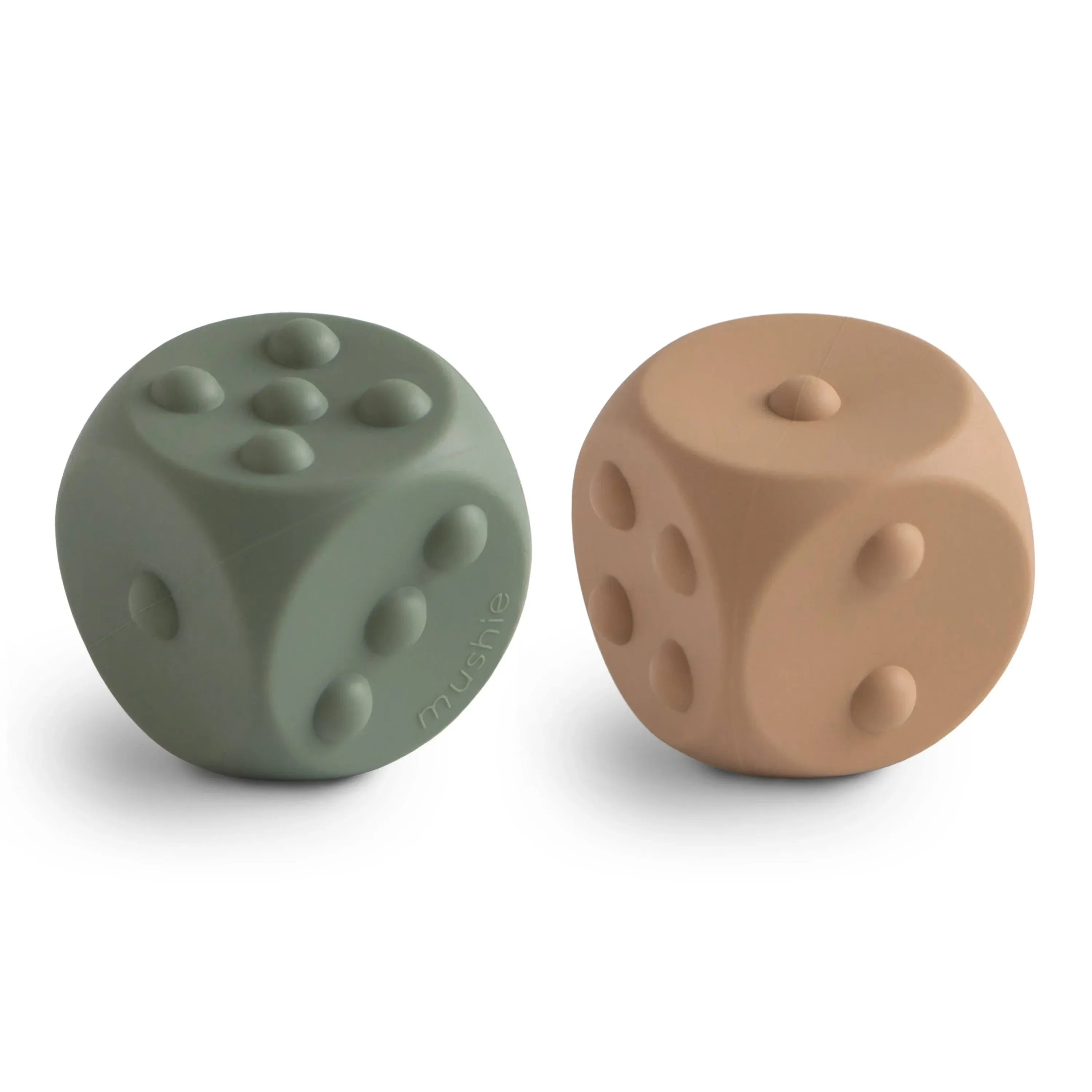 Mushie Dice Press Toy - 2 Pack (Dried Thyme/Natural)