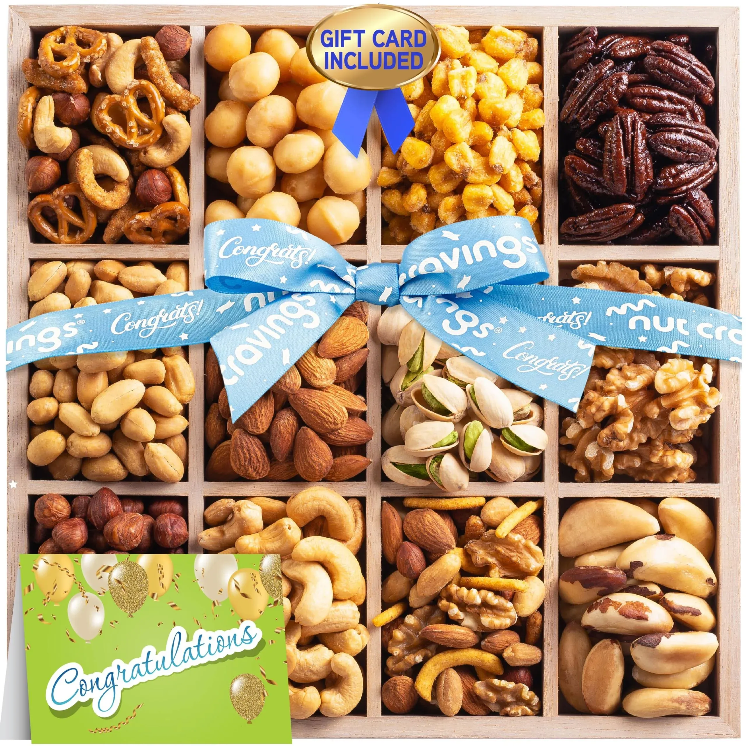 Nut Cravings Gourmet Collection Congratulations Nuts Gift Basket with Congrats ...