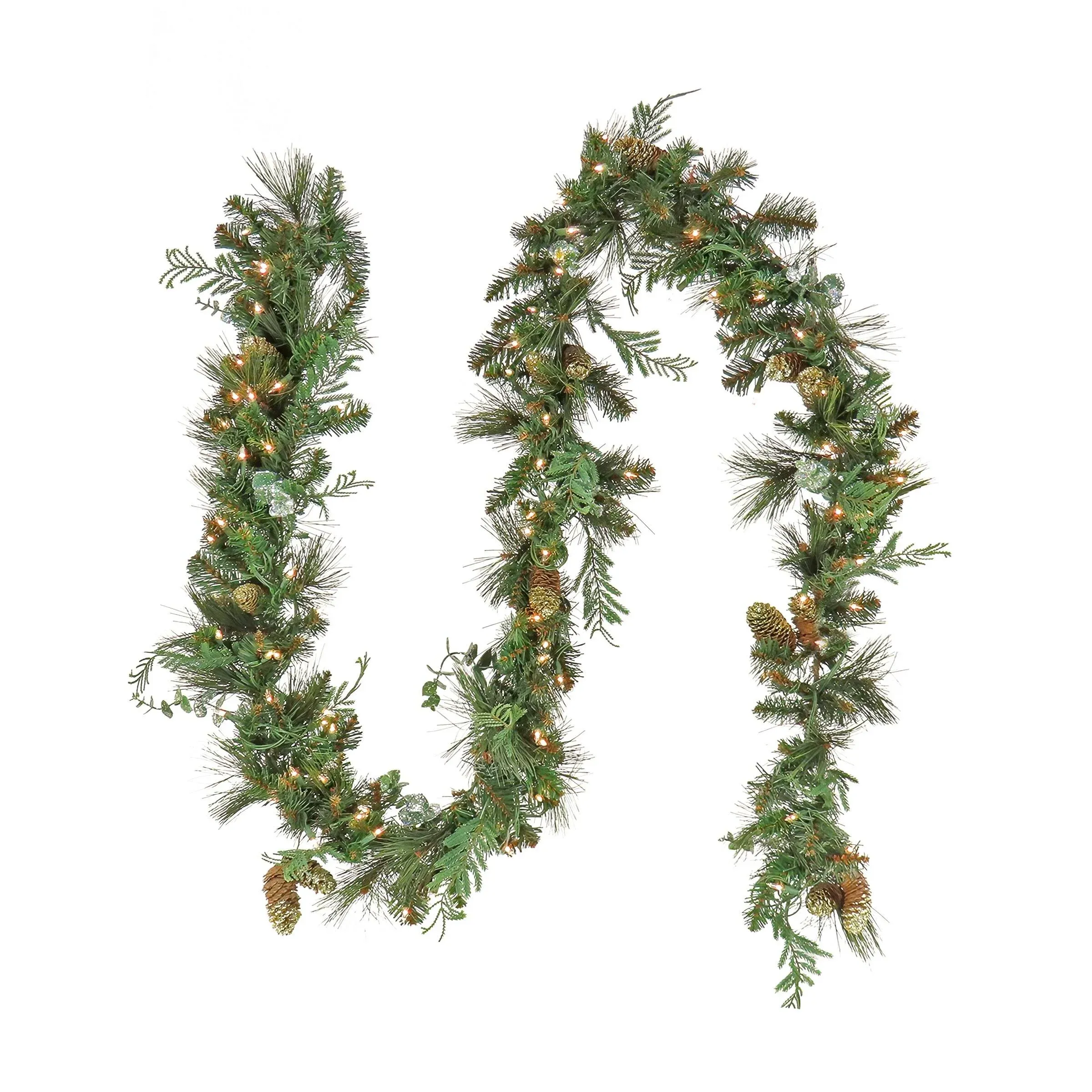 National Tree 9ft. North Conway Garland w/100 White LED Lights