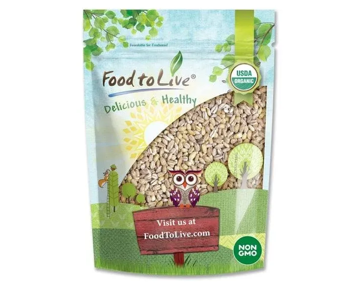 Food to Live Organic Pearl Barley, 6 Pounds – Non-GMO, Polished Unhulled Barley, Kosher, Vegan, Bulk. Cooks Faster than Hulled Barley. Rich in Fiber, Selenium. Great for Hot Cereal, Salads, Stews