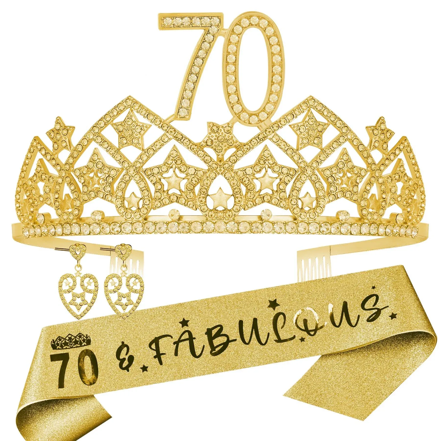 70th Birthday,70th Birthday Tiara,70th Birthday Crown and Sash,70 &amp; Fabulous ...