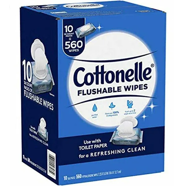 Cottonelle Fresh Care Flushable Cleansing Cloth, 560 Count