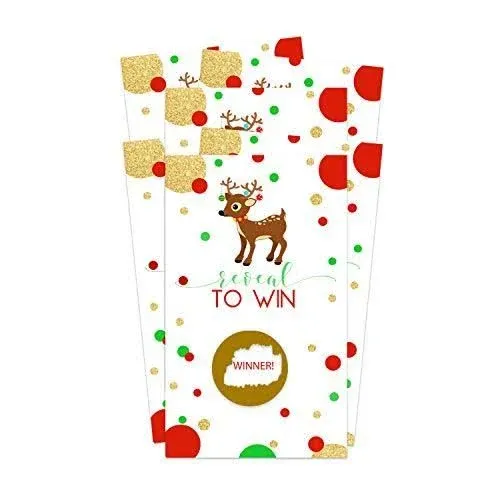 Reindeer Scratch Off Christmas Party Games for Adults, Office, Family, Holida...