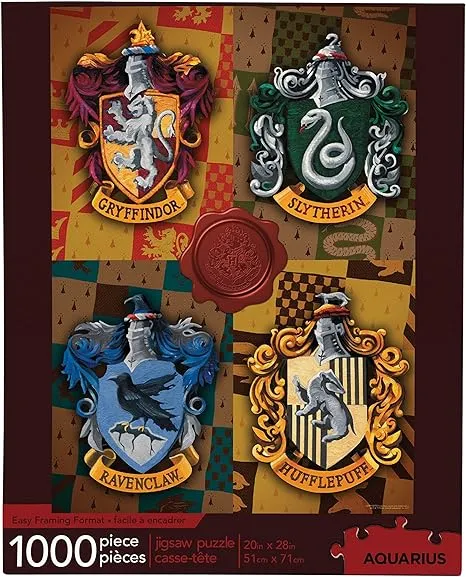 AQUARIUS Harry Potter Puzzle House Crests (1000 Piece Jigsaw Puzzle) - Officially Licensed Harry Potter Merchandise & Collectibles - Glare Free - Precision Fit - 20x28in