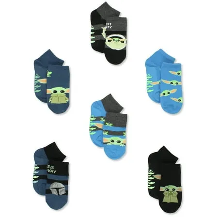 Star Wars The Mandalorian Baby Yoda Toddler Kids 6 Pack Gripper Socks