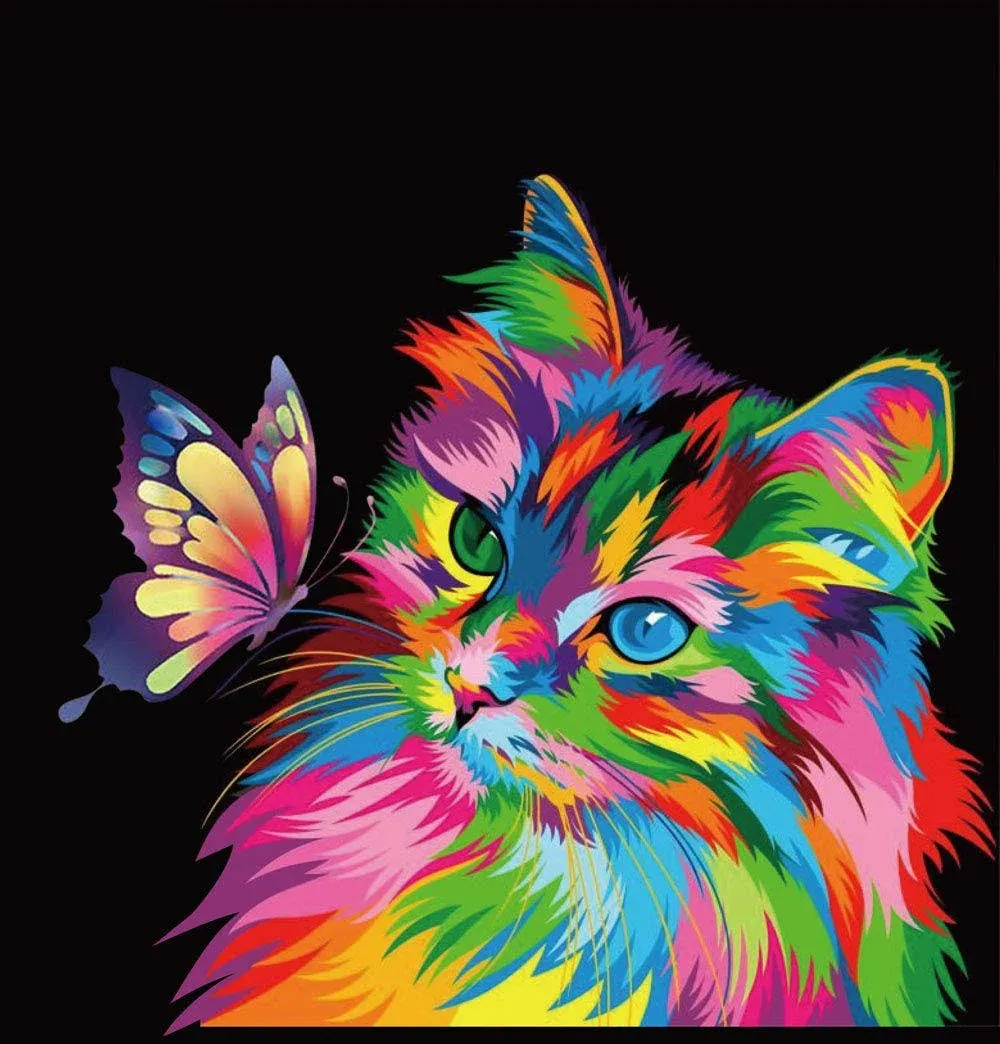 Elftoyer Colorful Cats and Butterflies Paint by Numbers