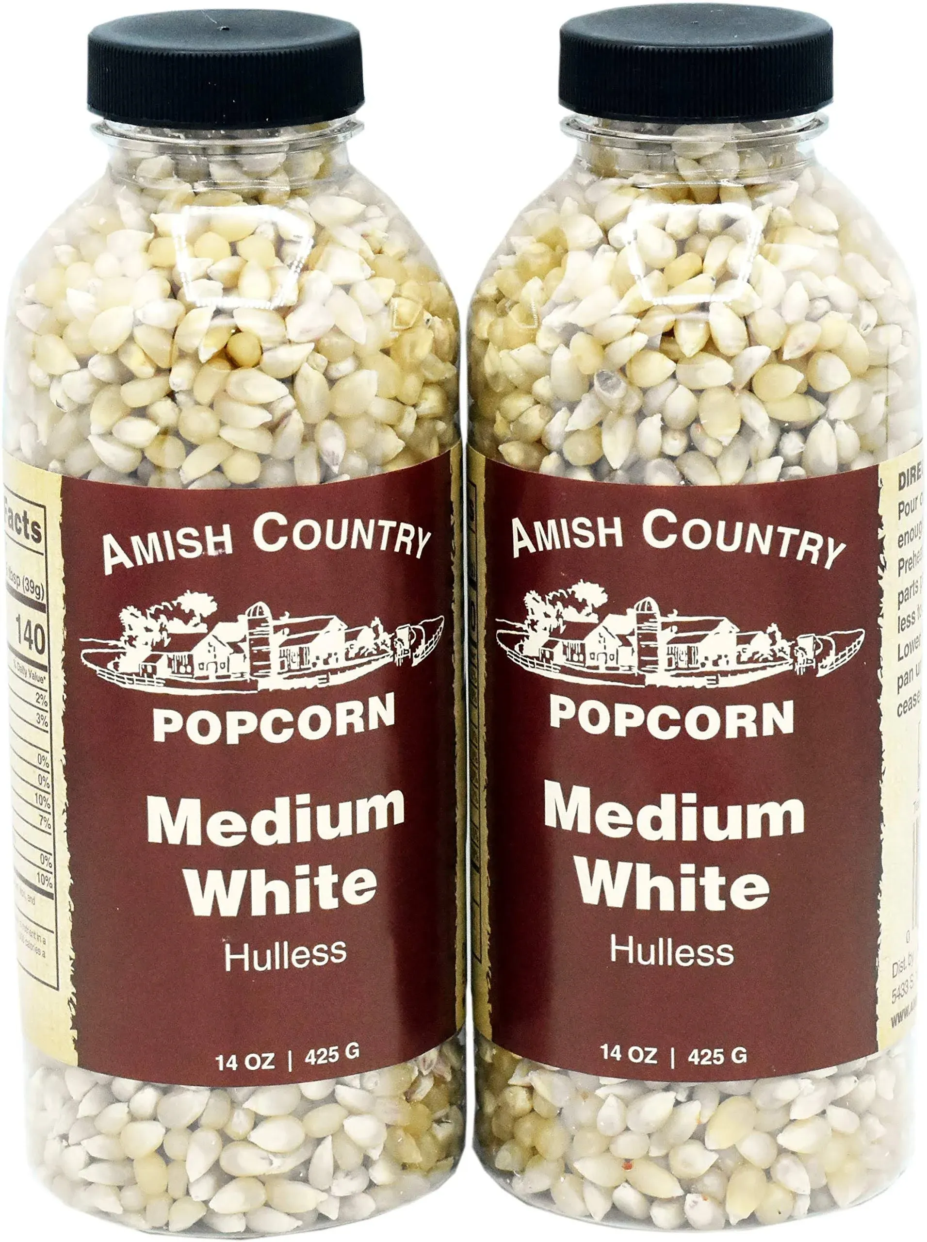 Amish Country Popcorn | 2-14 oz Bottles | Medium White Popcorn Kernels | Old ...