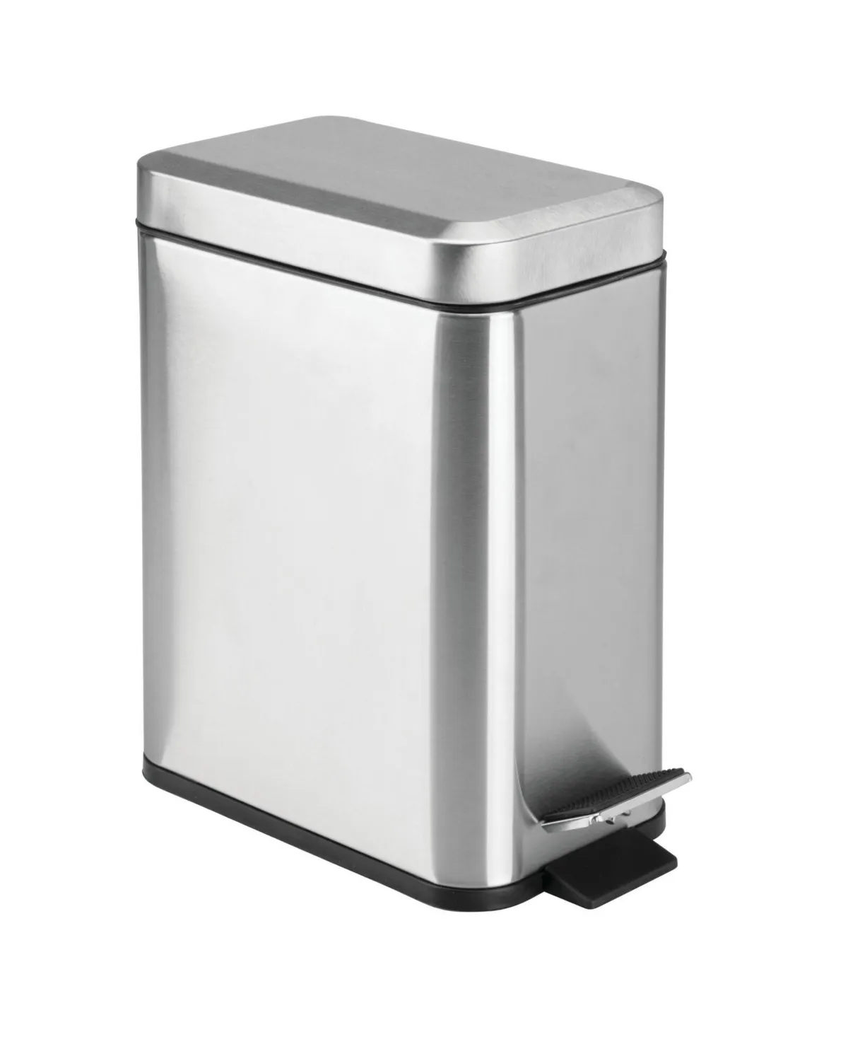 mDesign 5 Liter Rectangular Metal Step Trash Can