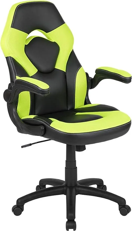 Flash Furniture X10 Gaming Chair Racing Office Ergonomic Computer PC Adjustable Swivel Chair with Flip-up Arms