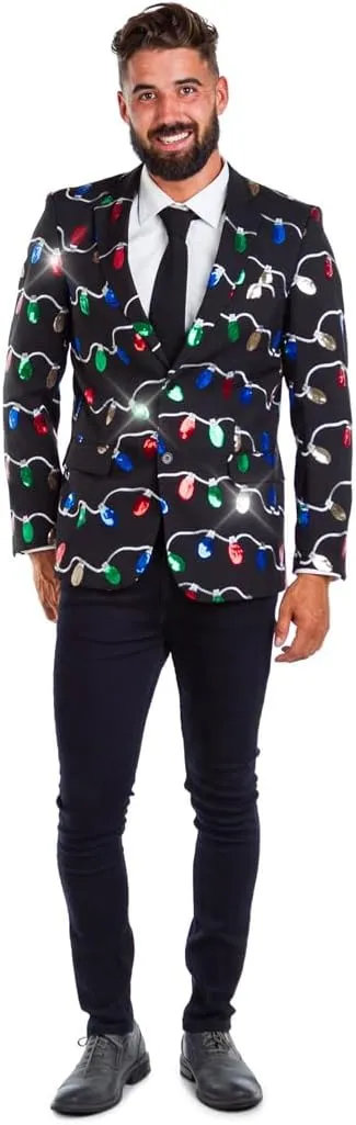 Tipsy Elves Men's Colorful Allover Sequin Blazers - Shiny Holiday New Years Ever Jackets