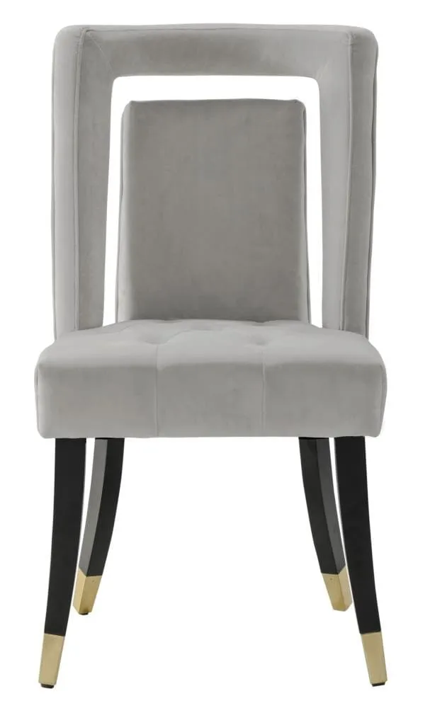 Chic Home Design Set of 2 Elsie Contemporary/Modern Velvet Upholstered Dining Side Chair (Wood Frame)