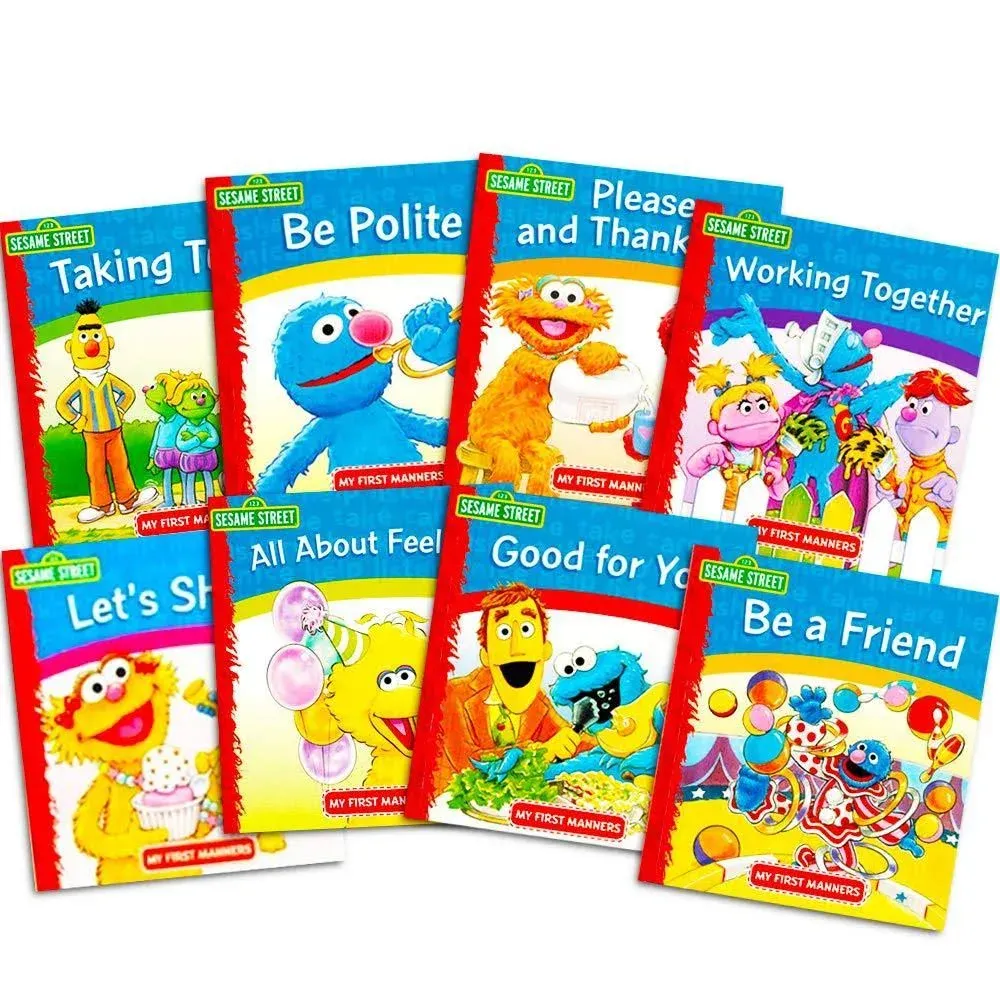 Sesame Street Elmo Manners Books for Kids Toddlers - Set of 8 Manners Books