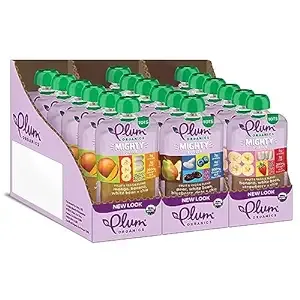 Plum Organics Mighty 4 Organic Toddler Food, Variety Pack, 4 oz Pouch (8 Pack)