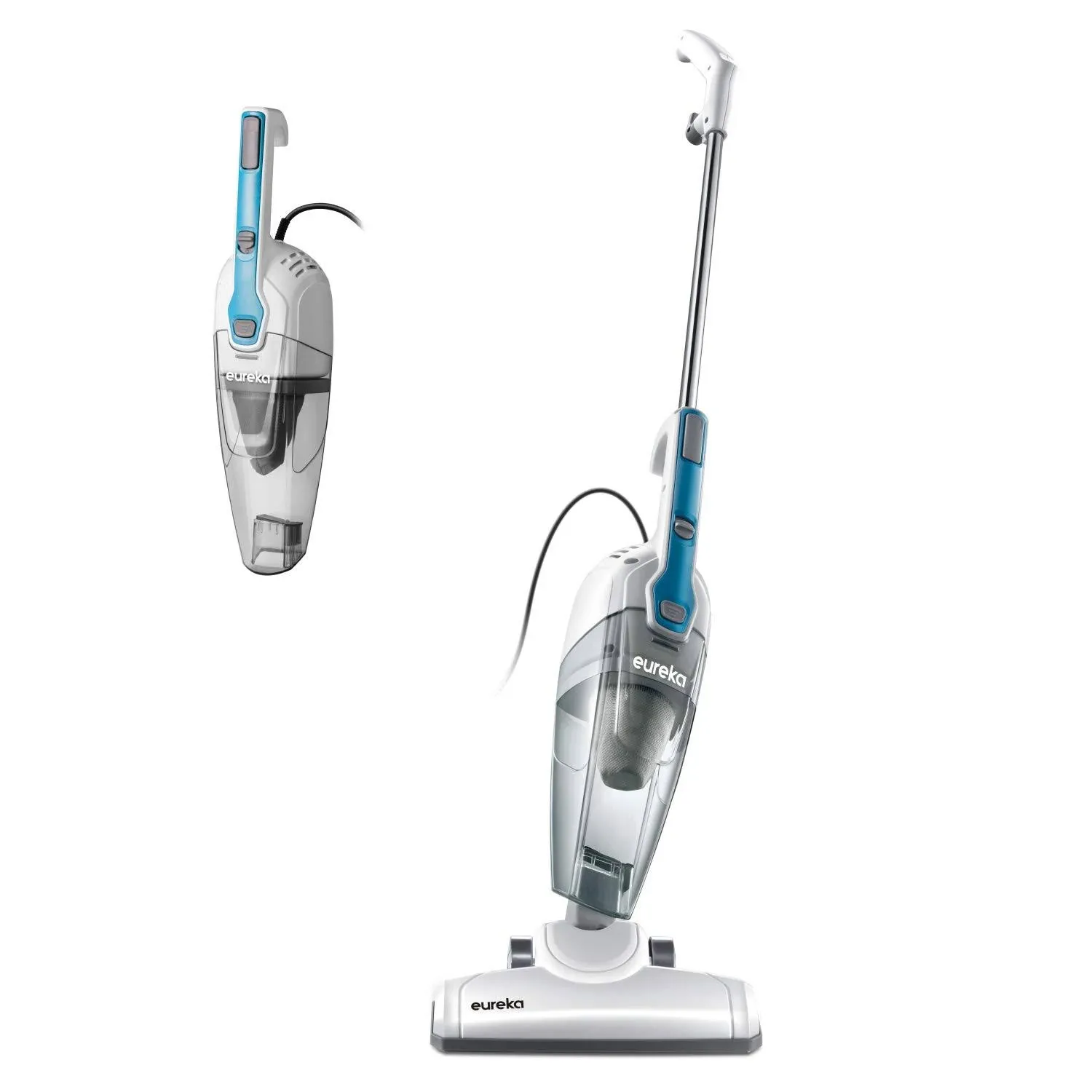 Eureka Home Lightweight Stick Vacuum Cleaner Powerful Suction Corded Handheld Vac for Multi-Surfaces, 3-in-1 NES100, Aqua Blue