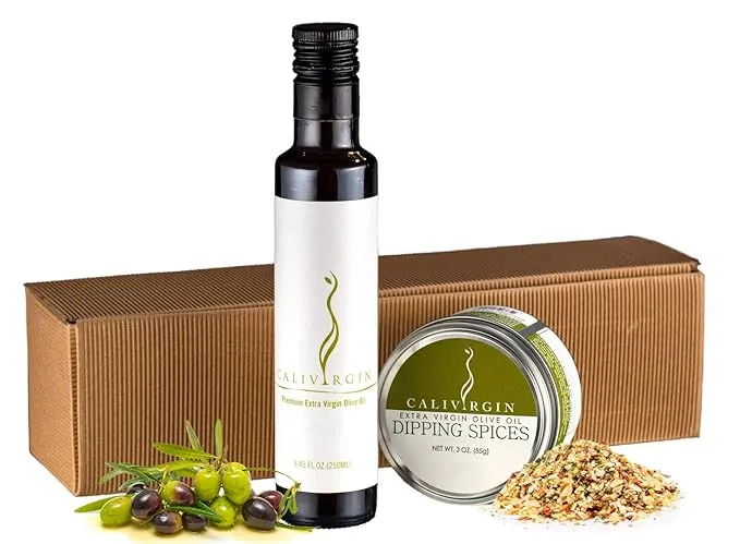 Calivirgin Dipping Spices &amp; Olive Oil Gift Set - Gourmet Bread Dip Spice Mix...