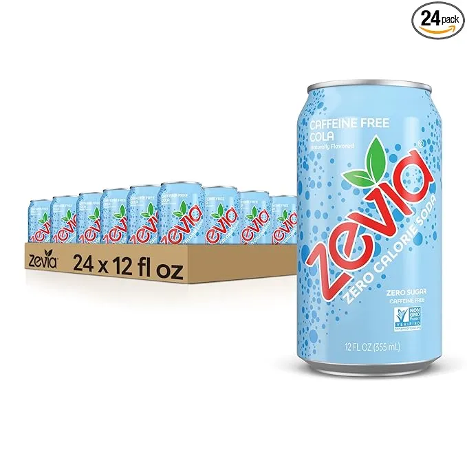 Zevia Zero Calorie Soda, Caffeine Free Cola, 12 Fl Oz (Pack of 24)