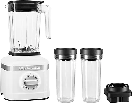 KitchenAid 3-Speed Blender with 2 Personal Blender Jars - White