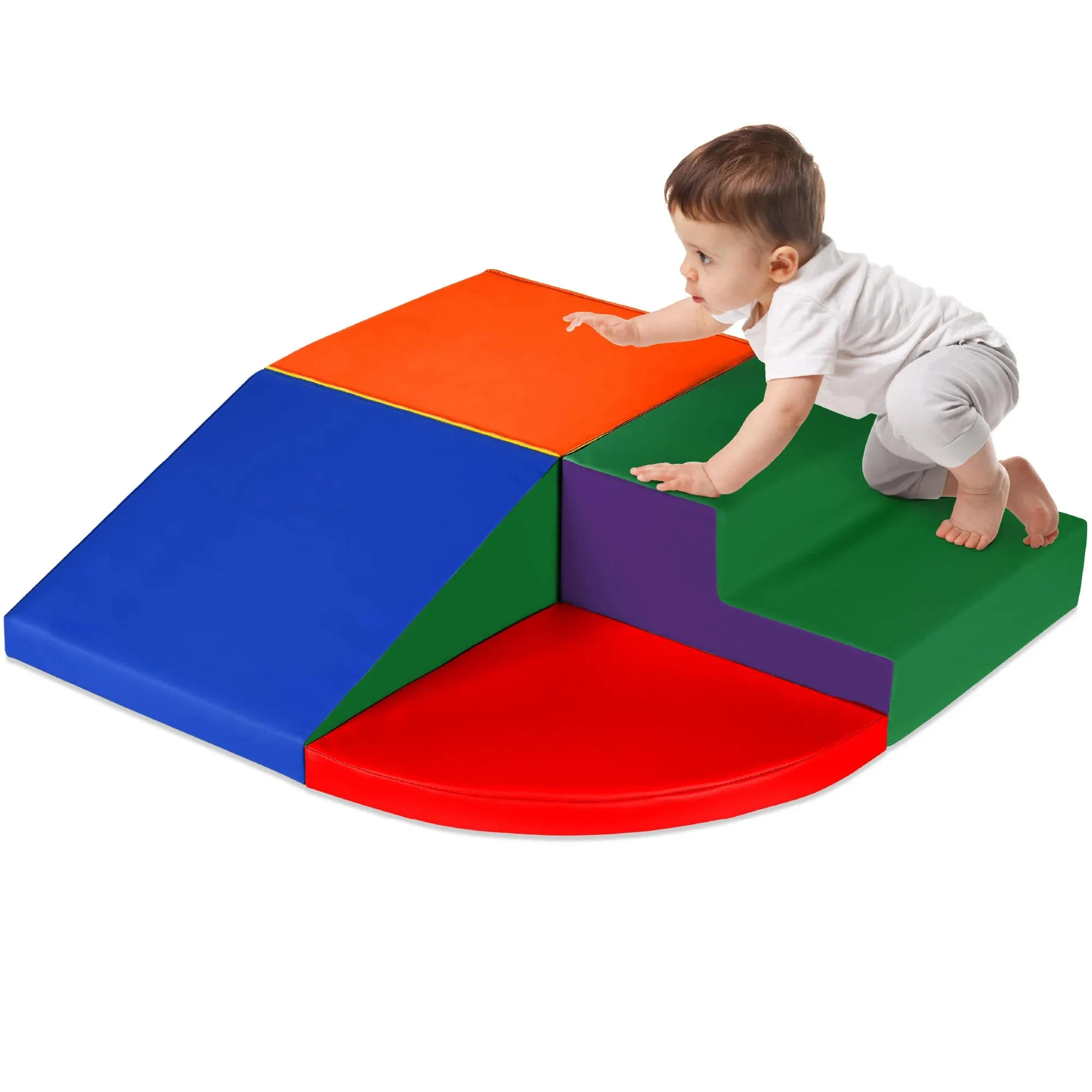 4-Piece Kids Climb &amp; Crawl Soft Foam Shapes Structure Playset