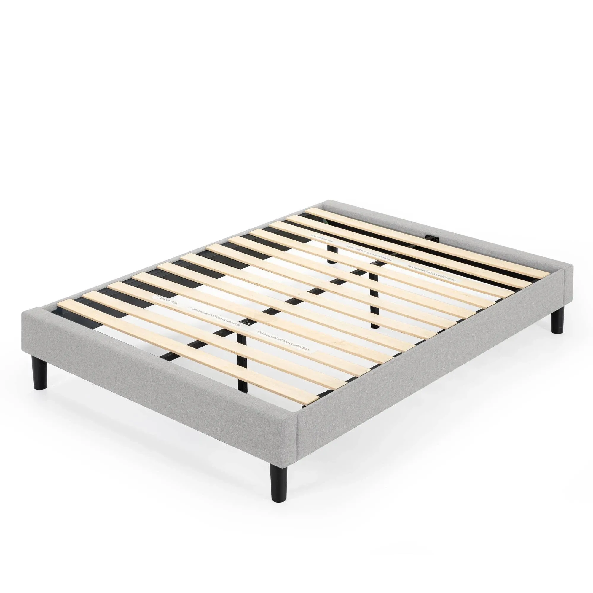 Zinus Platform Bed Frame King Upholstered Light Grey