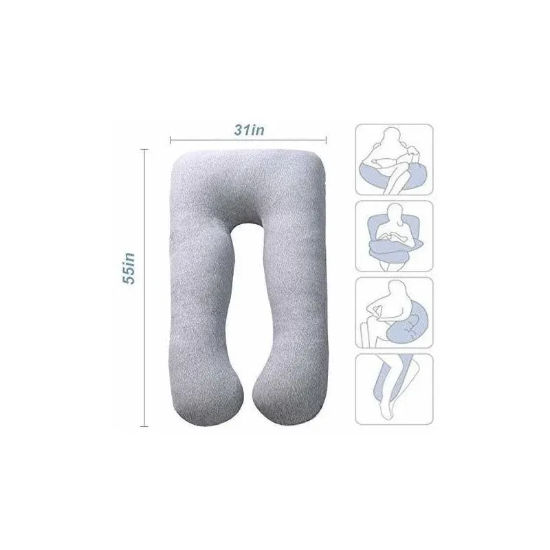 Moon Pine U Shaped Pregnancy Pillow, Maternity Full Body Pillow for Back, Legs ...