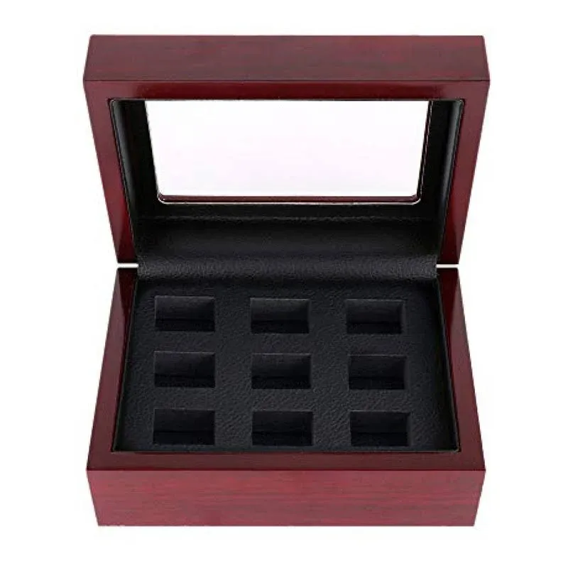 Championship Big Heavy Ring Display Wooden Box (9 Holes)