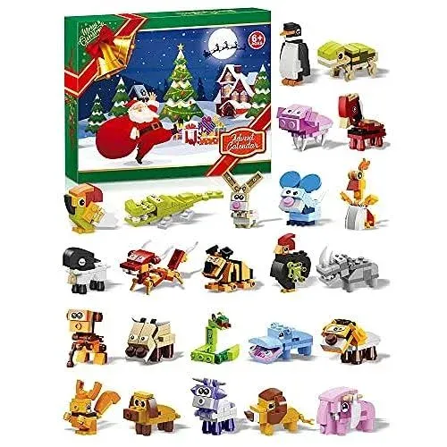 ZPM Animal Building Blocks - Advent Calendar 2023 Boys Including 24 Animals ...