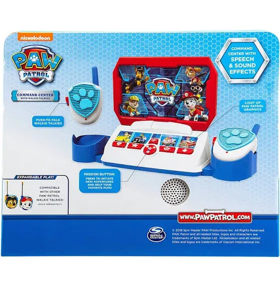 Paw Patrol Walkie Talkie Command Center for Kids